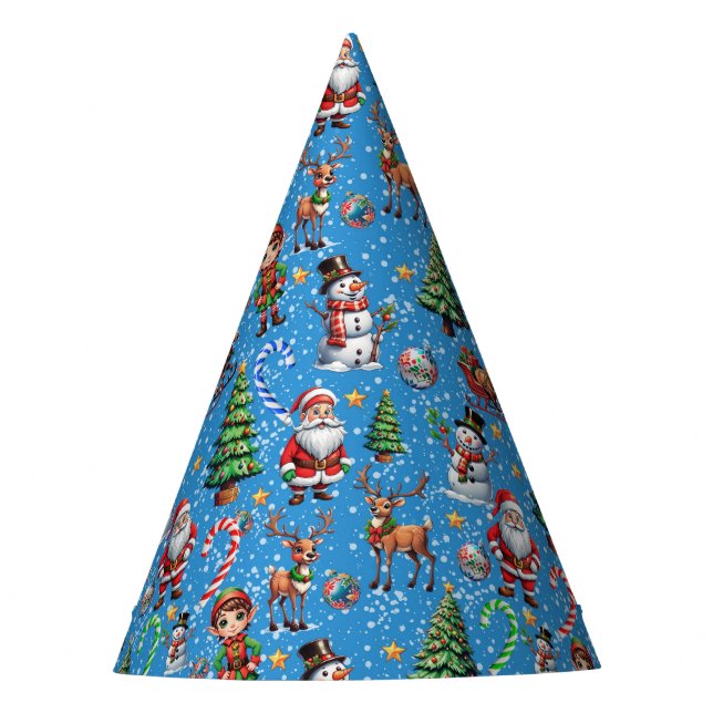 Chapeaux De Fètes Blue Background Christmas Decorative Pattern (Devant)