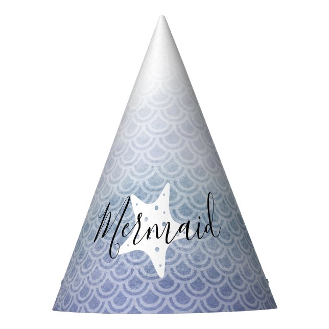 Chapeaux De Fètes Blue Mermaid Starfish Casquette de fête d'annivers (Devant)