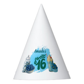 Chapeaux De Fètes Blue Sweet Sixteen Party Hats