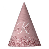 Blush Pink Brushed Metal Glitter Monogram Name
