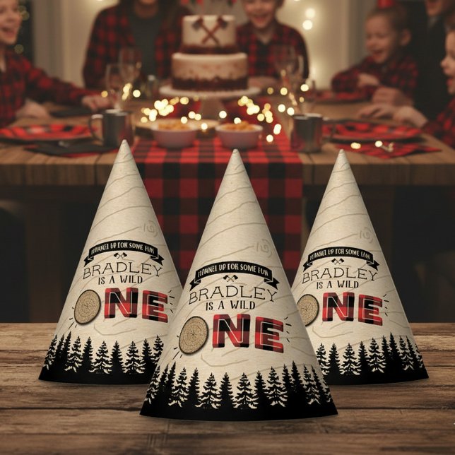 Chapeaux De Fètes Bois de bûcheron à plaies rustiques 1er anniversai (Créateur téléchargé)