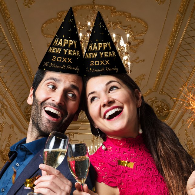 Chapeaux De Fètes Bonne année Gold Stars & Sparkles (Créateur téléchargé)
