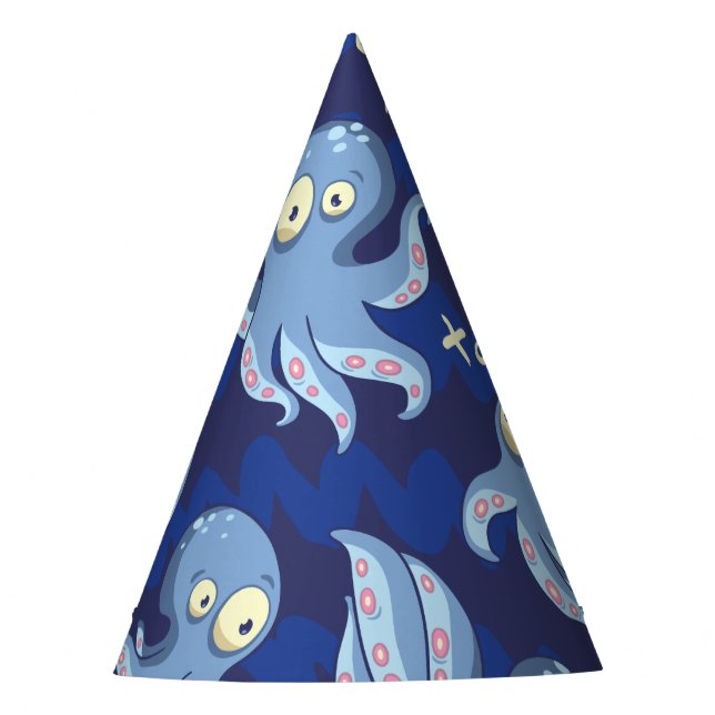 Chapeaux De Fètes Boo Octopus Blue Kids Vêtements & Décor (Devant)