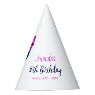 Chapeaux De Fètes Boule disco anniversaire 16 ans rose aquarelle suc