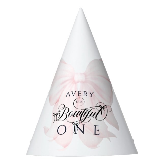 Chapeaux De Fètes Bowtiful Un 1er Anniversaire Pink Bow Girls (Devant)