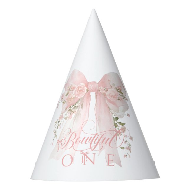 Chapeaux De Fètes Bowtiiful One 1st Birthday Floral Bow Girls (Devant)