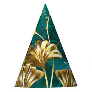 Chapeaux De Fètes Branche avec Feuilles d'or Ginko Biloba