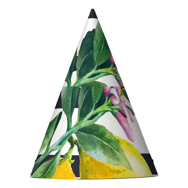 Chapeaux De Fètes Branche de citron : lisière d'aquarelle d'agrumes (Devant)