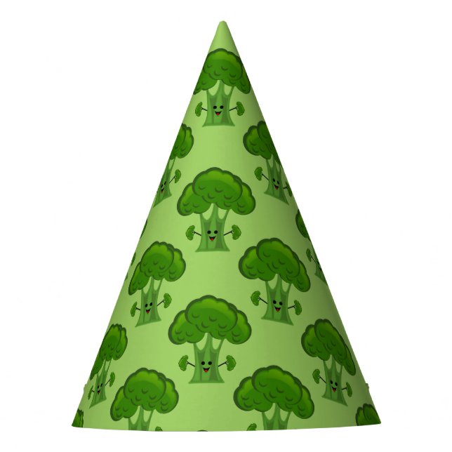 Chapeaux De Fètes Brocoli vert heureux (Devant)