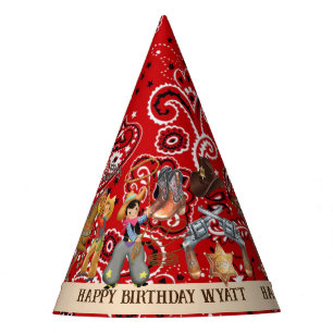 Chapeaux De Fètes Buckaroo Cowboy fête d'anniversaire Nom du garçon