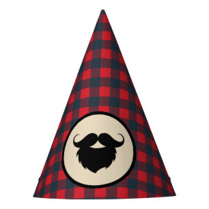 Chapeaux De Fètes Buffle Rouge à Carreaux Barbu Bûcheron Anniversair