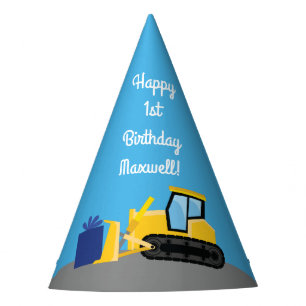 Chapeaux De Fètes Bulldozer Cute 1er Anniversaire Fête Construction