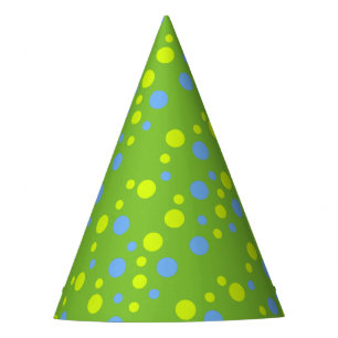 Chapeaux De Fètes Bulles Jaunes Bleues Funky Heureuses