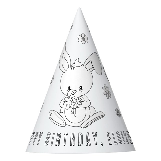 Chapeaux De Fètes Bunny Rabbit Anniversaire - Couleur votre propre C (Devant)
