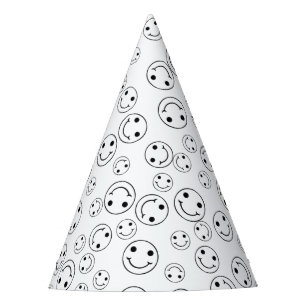 Chapeaux De Fètes BW Souriant face Emoji