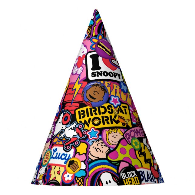 Chapeaux De Fètes cacahuètes | Motif de patchs Mixtape (Devant)