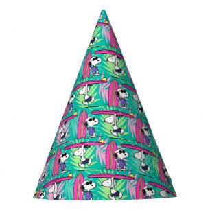 Chapeaux De Fètes cacahuètes   Snoopy Turquoise Surf Motif