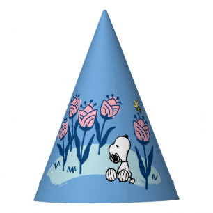 Chapeaux De Fètes cacahuètes   Snoopy & Woodstock Flower Garden