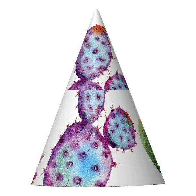 Chapeaux De Fètes Cactus tropicaux : Aquarelle Motif sans couture (Devant)