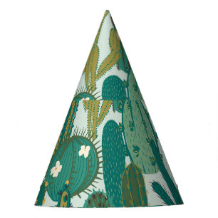 Chapeaux De Fètes Cactus Vert texture Vintage répétée