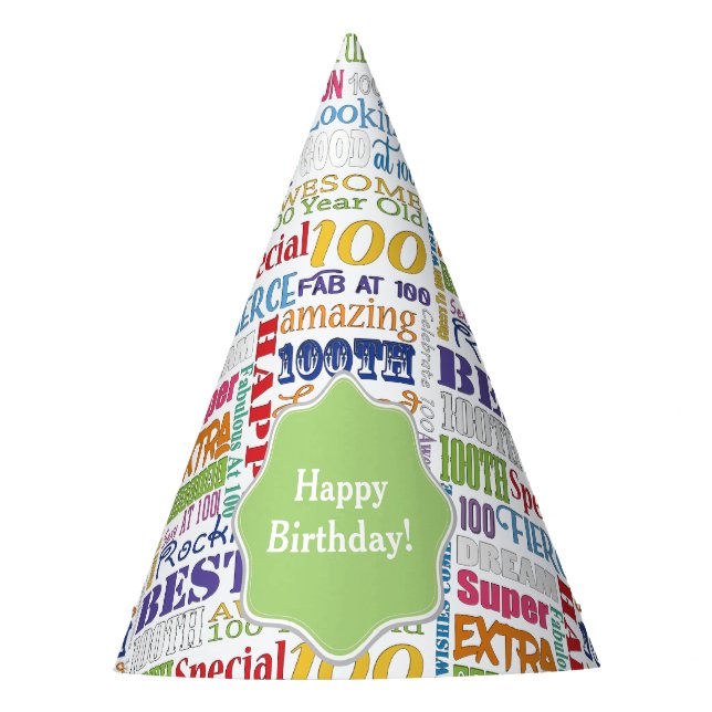 Chapeaux De Fètes Cadeaux Uniques Et Spéciaux 100e Fête Anniversaire (Devant)
