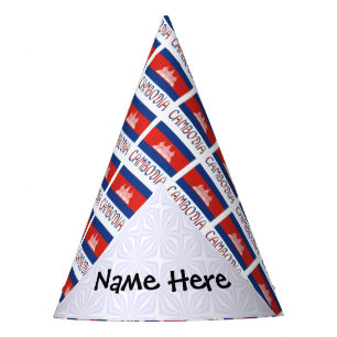 Chapeaux De Fètes Cambodge et drapeau cambodgien carrelés avec votre