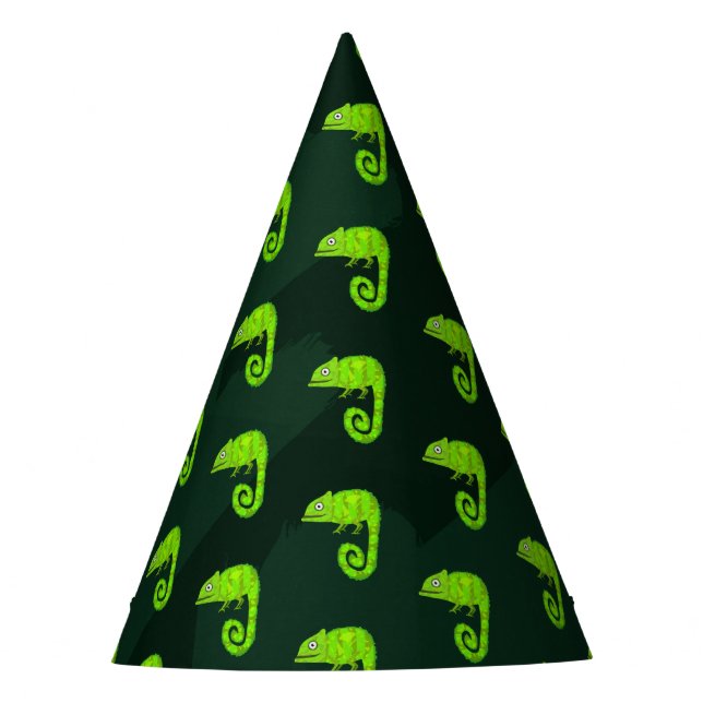 Chapeaux De Fètes Caméléon vert mignon (Devant)