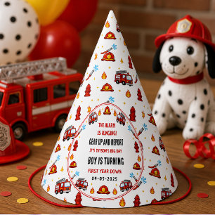 Chapeaux De Fètes Camion de pompier rouge et blanc Fête du 1er anniv