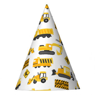 Chapeaux De Fètes Camions de construction Motif de fête d'anniversa
