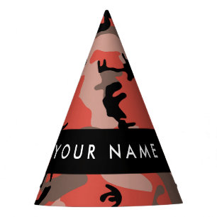 Chapeaux De Fètes Camouflage rouge et Brown Votre nom Personnalisez