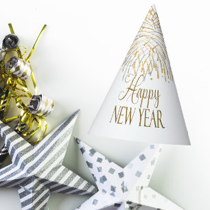 Chapeaux De Fètes Campagne White & Gold Nouvel An Réveillon