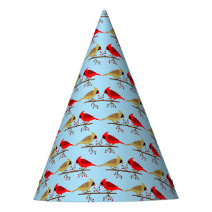 Chapeaux De Fètes Cardinaux de Noël mignons et Baies rouges modélisé