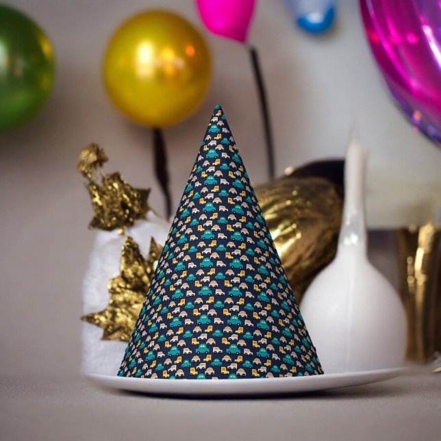 Chapeaux De Fètes Caricature de voitures multicolores (Toy car cartoon Paper party hat, Kids,adults,party birthday hat,Baby Shower,wedding,celebration hat)