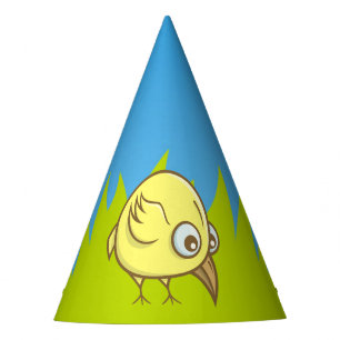 Chapeaux De Fètes Caricature d'oiseau jaune