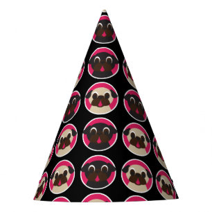 Chapeaux De Fètes Carlins en fête d'anniversaire noire de cercles