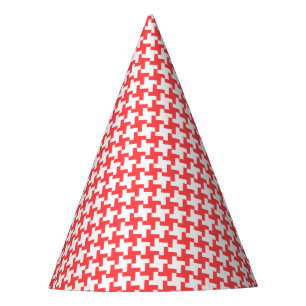 Chapeaux De Fètes Carnaval White Houndstooth