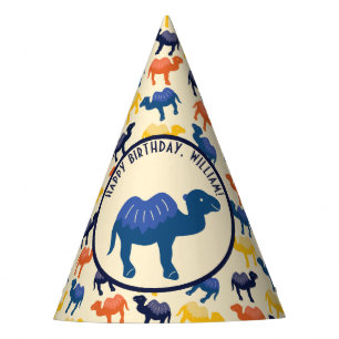 Chapeaux De Fètes Carton Camel Bleu Bactrian 2 Humps Personnalisé