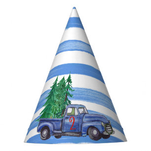 Chapeaux De Fètes Casquette bleu de camion - rayure bleue - âge