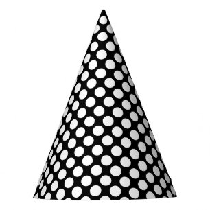 Chapeaux De Fètes Casquette chic Black Party avec des points blancs 