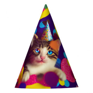 Chapeaux De Fètes Casquette d'anniversaire Confetti Kitty #1 - Casqu