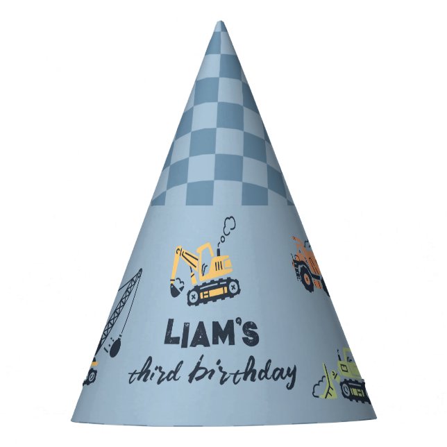 Chapeaux De Fètes Casquette d'anniversaire du camion de construction (Devant)