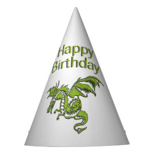 Chapeaux De Fètes Casquette d'anniversaire du dragon vert