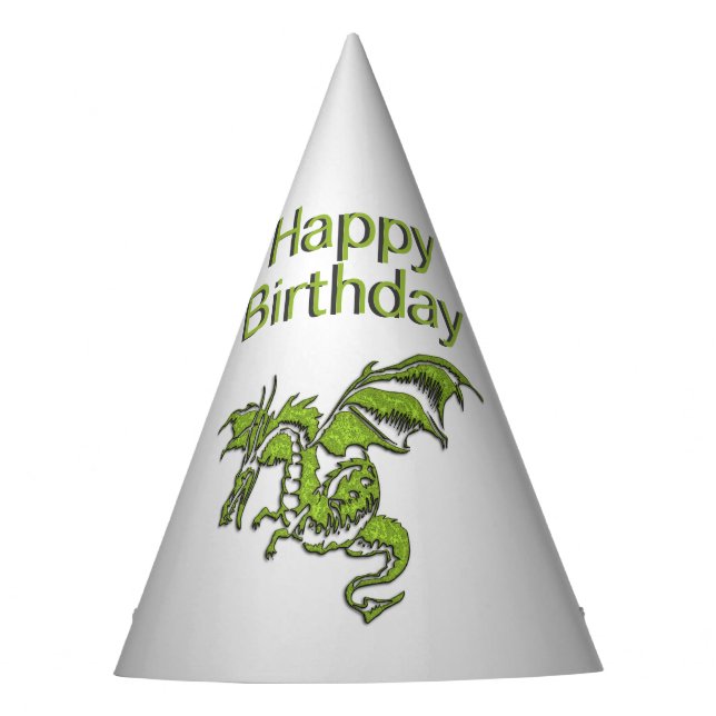 Chapeaux De Fètes Casquette d'anniversaire du dragon vert (Devant)