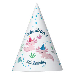 Chapeaux De Fètes Casquette de fête d'anniversaire blanc Axolotl sou