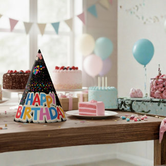 Chapeaux De Fètes casquette de fête d'anniversaire noir coloré