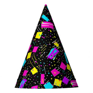 Chapeaux De Fètes Casquette de la fête d'anniversaire de Retro Neon 