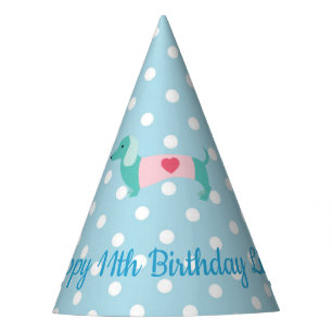 Chapeaux De Fètes Casquette de la fête des enfants Blue Dachshund