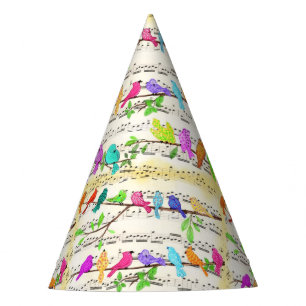 Chapeaux De Fètes Casquette de la fête des oiseaux musicaux colorés