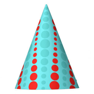 Chapeaux De Fètes Casquette de la fête des points rouges et turquois