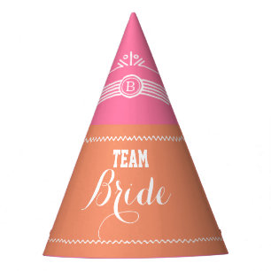 Chapeaux De Fètes Casquette de la fête Pink and Coral Team Bride